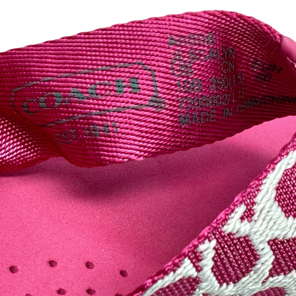 NIB Coach Jessalyn Signature Womens Thong Flip Flops Fuchsia Light Pink Size 10M - Picture 13 of 14